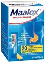 Maalox Maux D'estomac, Suspension Buvable Citron 20 Sachets à Ustaritz