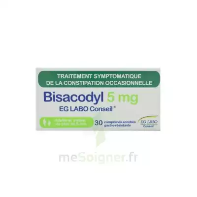 Bisacodyl Eg Labo Conseil 5 Mg Comprimés Enrobés Gastro-résistant Plq Pvc/alu/30 à Ustaritz