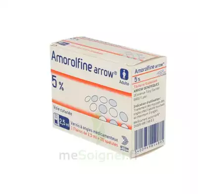 Amorolfine Arrow 5 % V Ongles Médicamenteux 1fl/2,5ml+20spat à Ustaritz