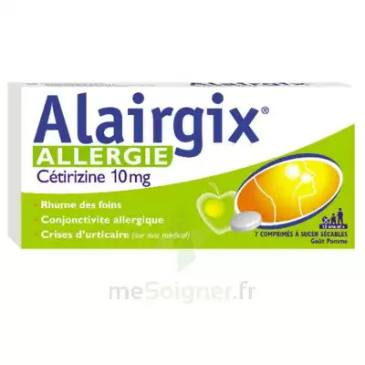 Alairgix Allergie Cetirizine 10 Mg Comprimés à Sucer Séc Plq/7 à Ustaritz
